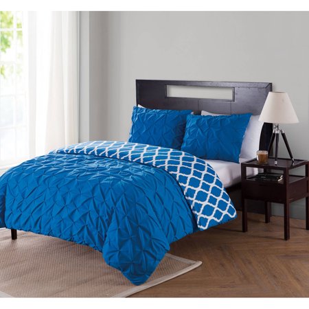 Scottsdale Pinch Pleat Reversible 3-Piece Bedding Duvet Cover Set - EK CHIC HOME
