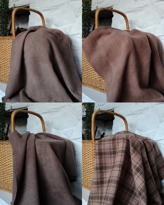 Seal Brown Hand Dyed Wool Fat Eighth Bundle