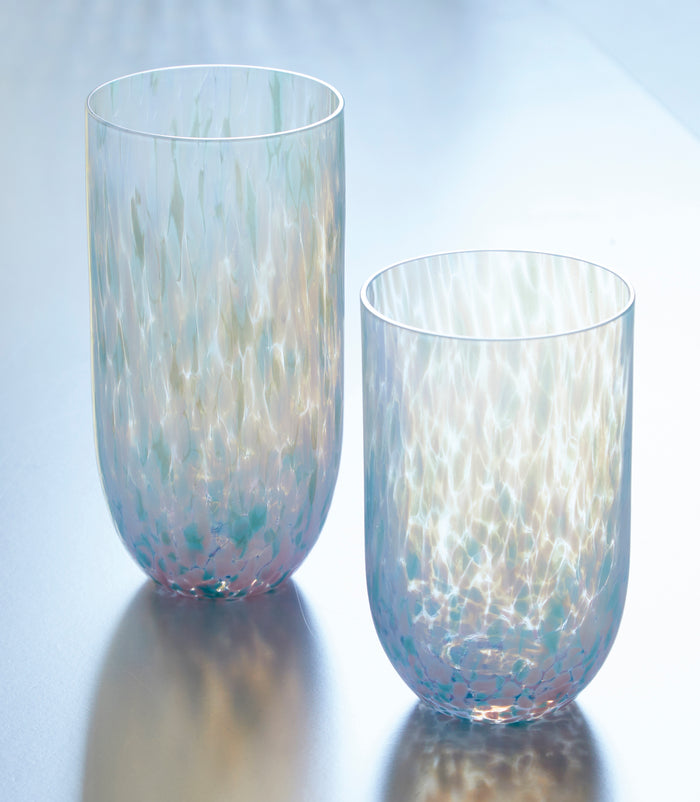 Sip Sip Rosa and Aqua Confetti Drinking Glass