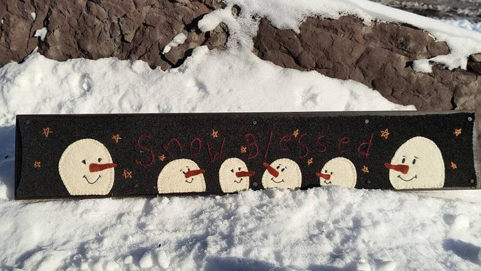 SNOW BLESSED Board Runner Digital Download - All About Ewe Wool Shop