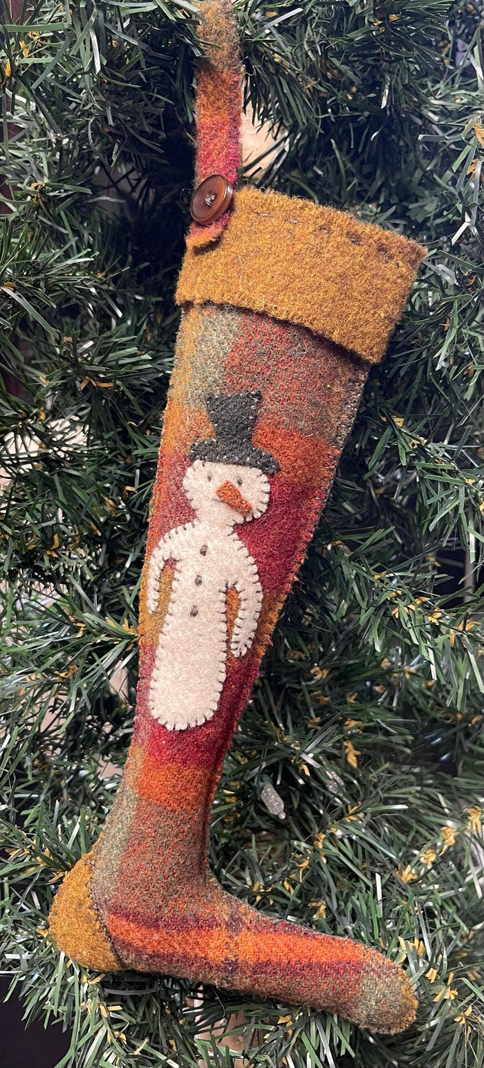SNOWMEN STOCKINGS - Set of 3 Digital Download - All About Ewe Wool Shop