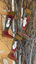SNOWMEN STOCKINGS - Set of 3 Paper Pattern - All About Ewe Wool Shop