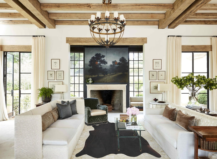 Solid Black Cowhide Rug #B3858