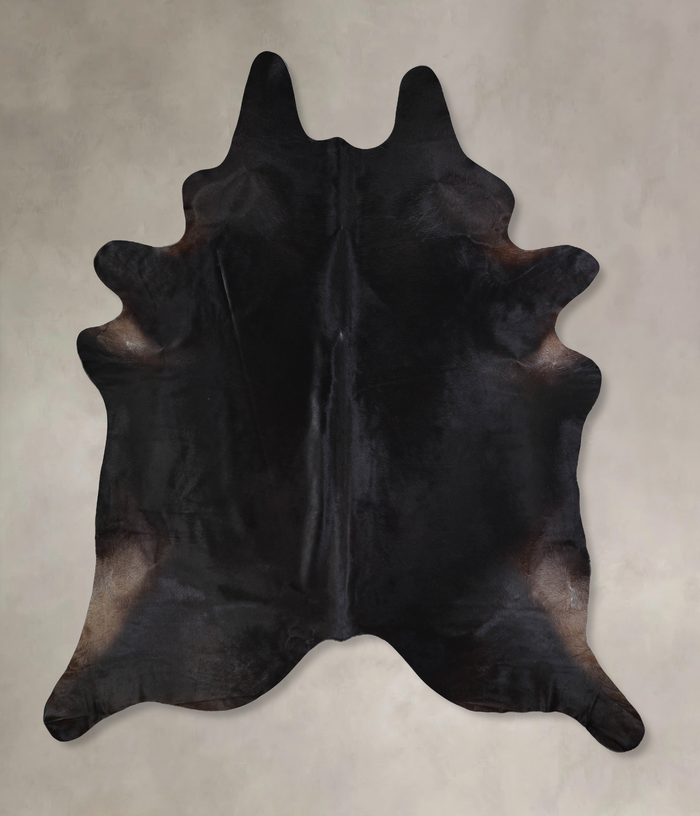 Solid Black Cowhide Rug #A33512