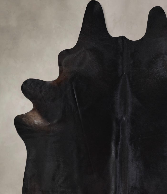 Solid Black Cowhide Rug #A33512