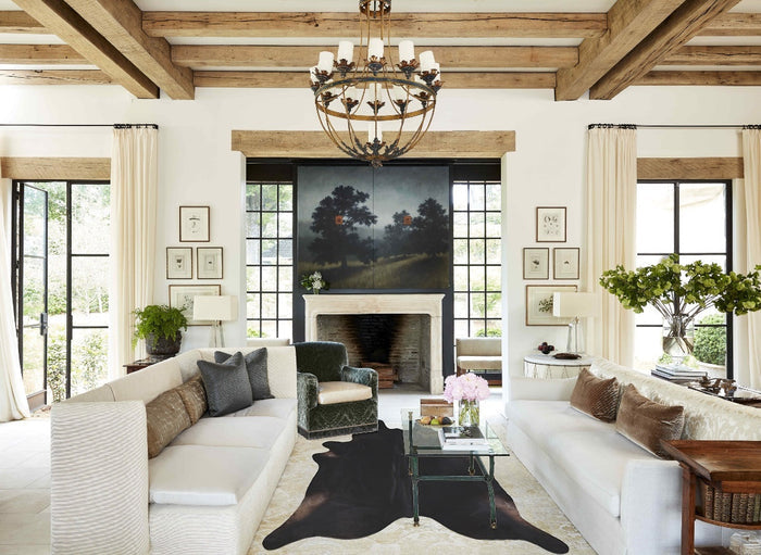 Solid Black Cowhide Rug #A33512