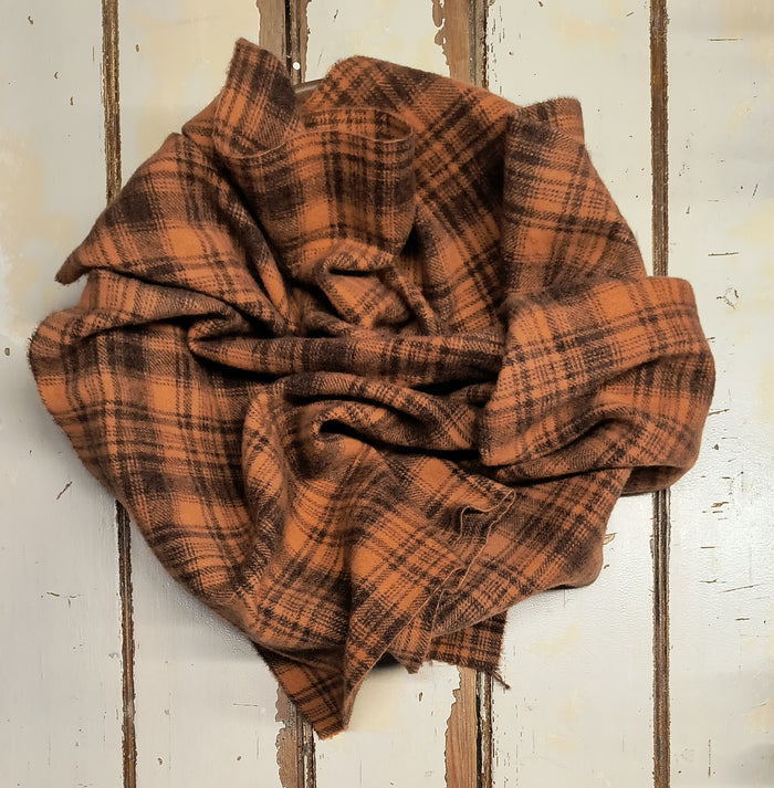 SPICED PUMPKIN Hand Dyed Plaid Wool (Medium)