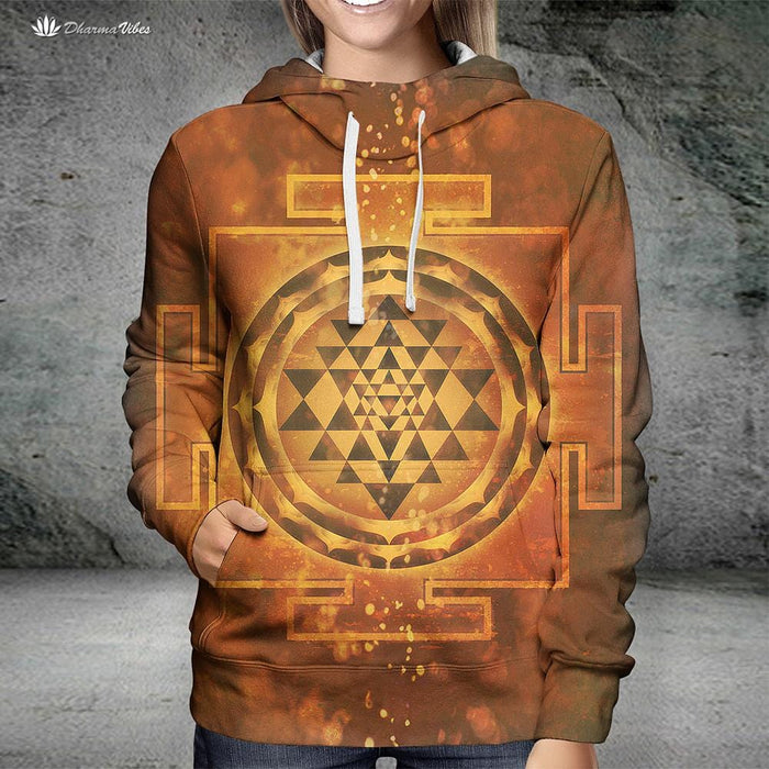Sri Yantra by McAshe Yoga Hoodie
