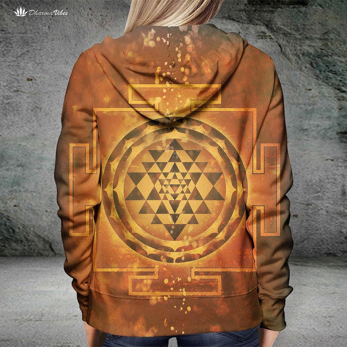 Sri Yantra by McAshe Yoga Hoodie