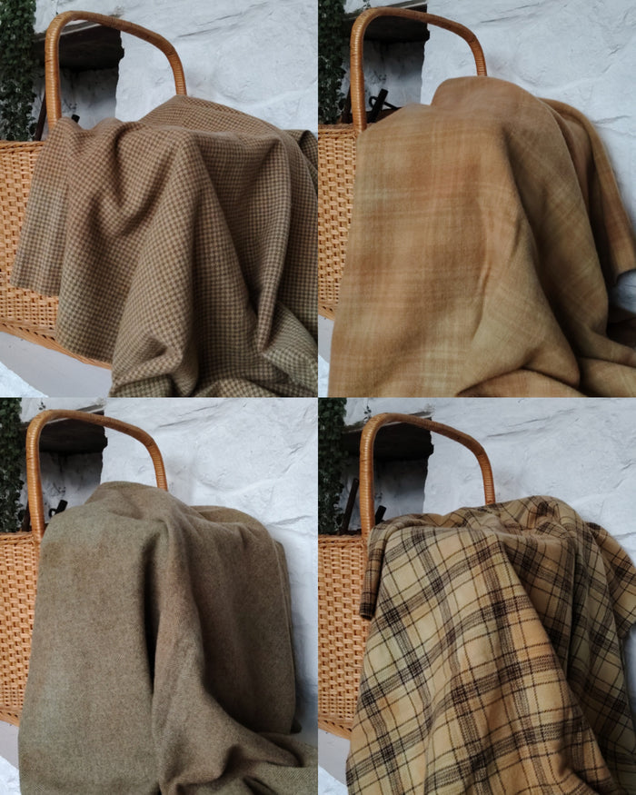 Tan Hand Dyed Wool Fat Eighth Bundle