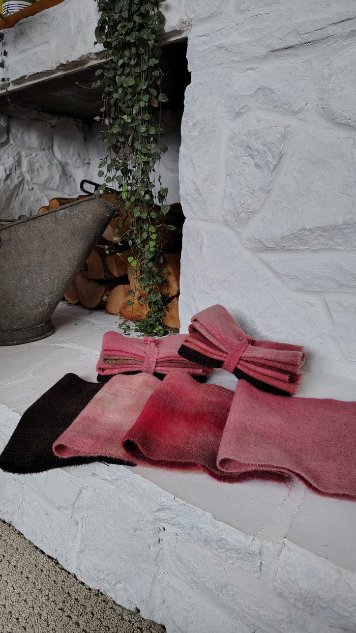Terra Cotta Hand Dyed Wool Fat Sixteenth Bundle
