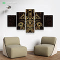 The Auspices of Horus - Golden by YantrArt 5-Piece Canvas