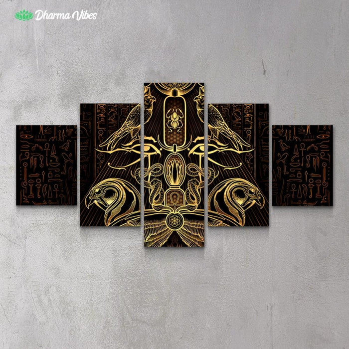 The Auspices of Horus - Golden by YantrArt 5-Piece Canvas