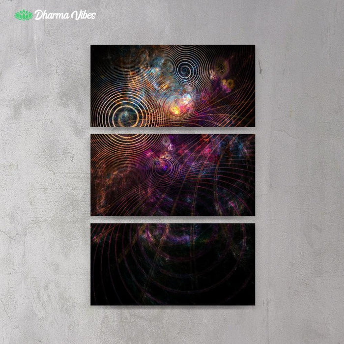 The Dark Cosmos by YantrArt 3-Piece Canvas