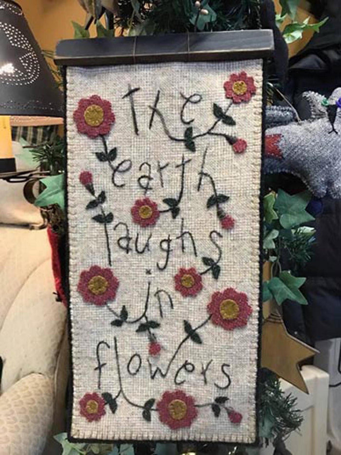 The Earth Laughs in Flowers Wall Mat Paper Pattern - All About Ewe Wool Shop