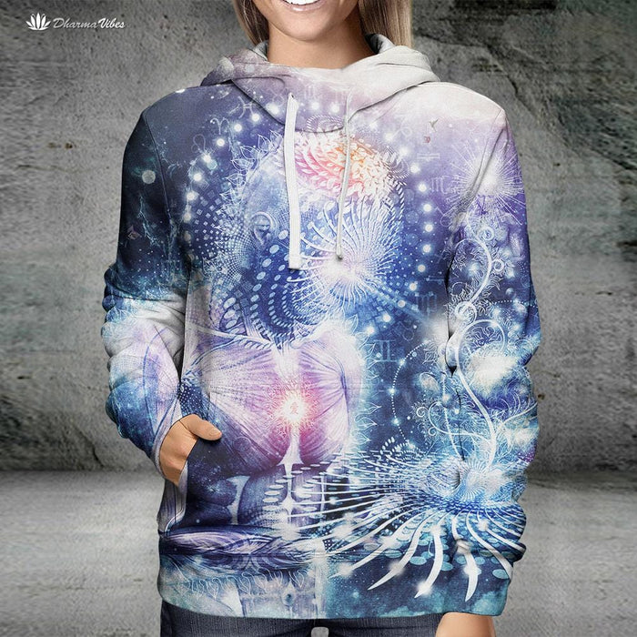The Knowledge of The Planets by Cameron Gray Visionary Hoodie