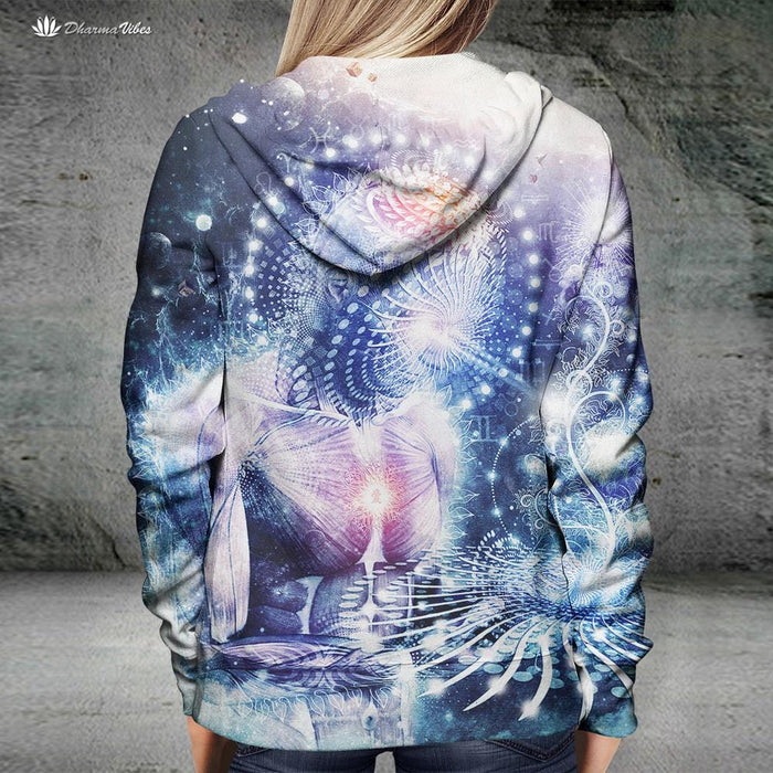 The Knowledge of The Planets by Cameron Gray Visionary Hoodie