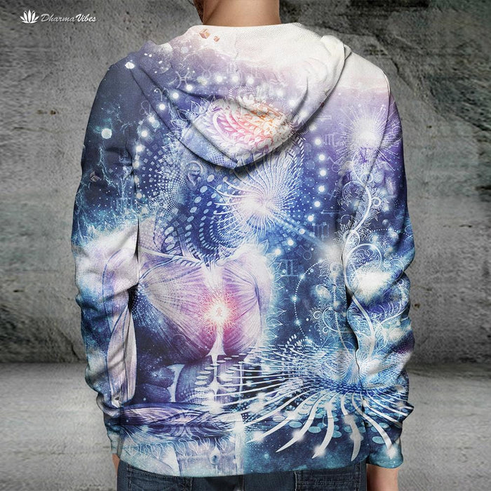 The Knowledge of The Planets by Cameron Gray Visionary Hoodie