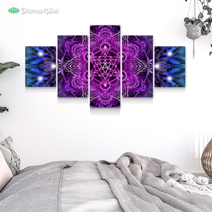 The Purple Merkabah by YantrArt 5-Piece Canvas