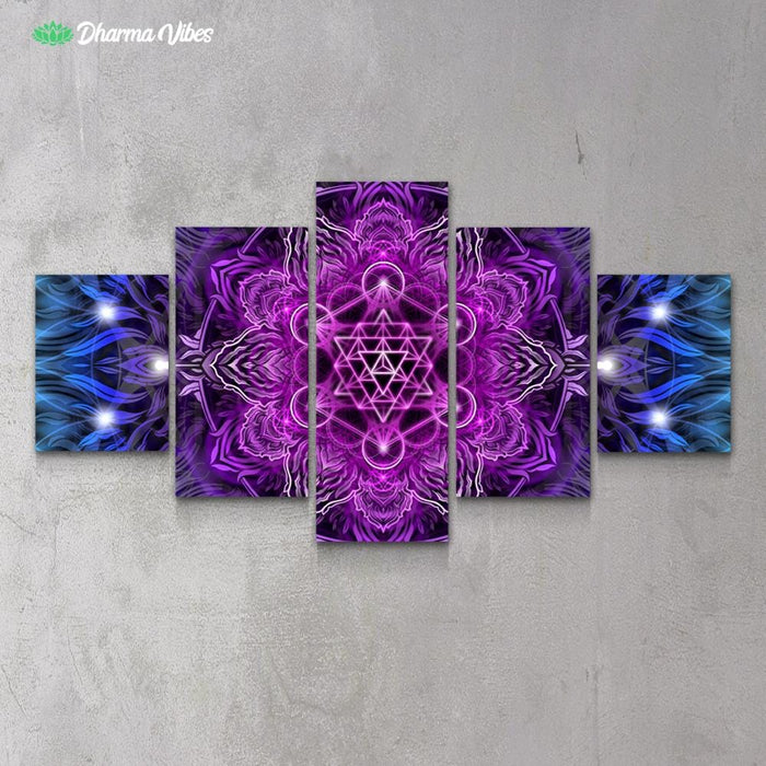 The Purple Merkabah by YantrArt 5-Piece Canvas