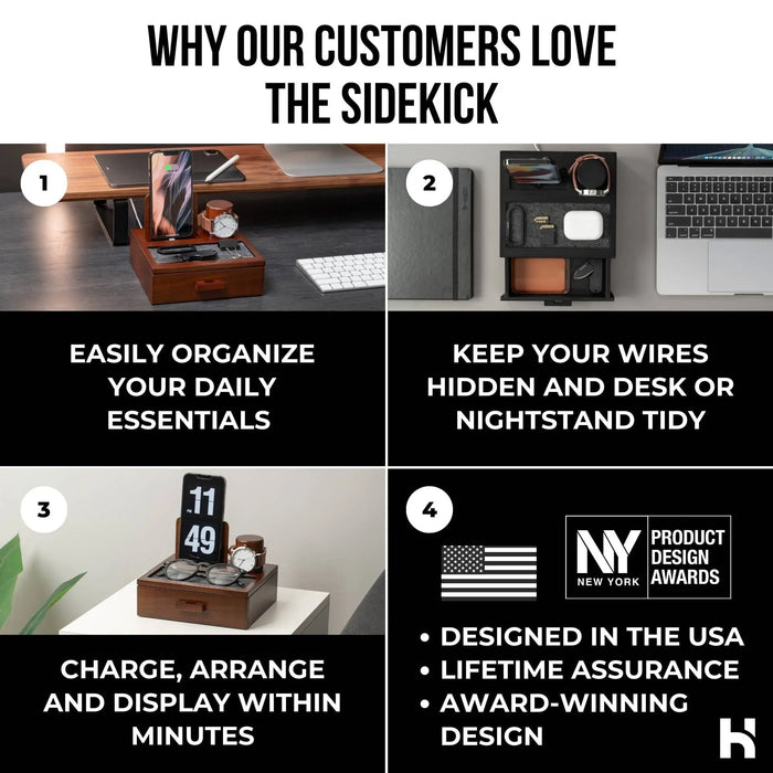 Holme & Hadfield Nightstand Organizer The Sidekick