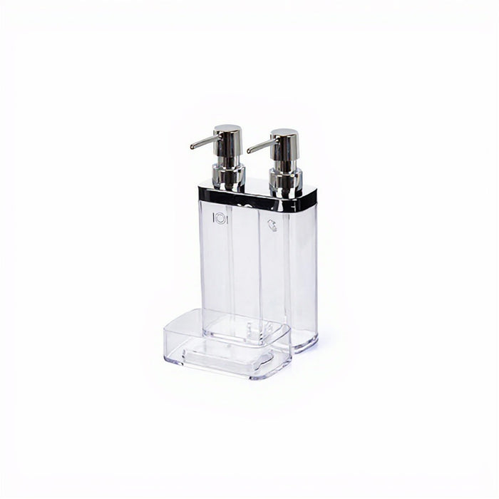 Twin Pump Soap Dispenser with Sponge Holder for Kitchen Sink
