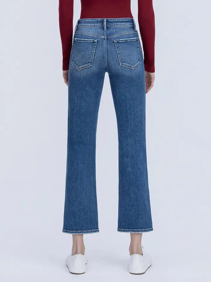 Vervet Mid Rise Medium Dark Wash Ankle Straight Jeans - Posh West Boutique