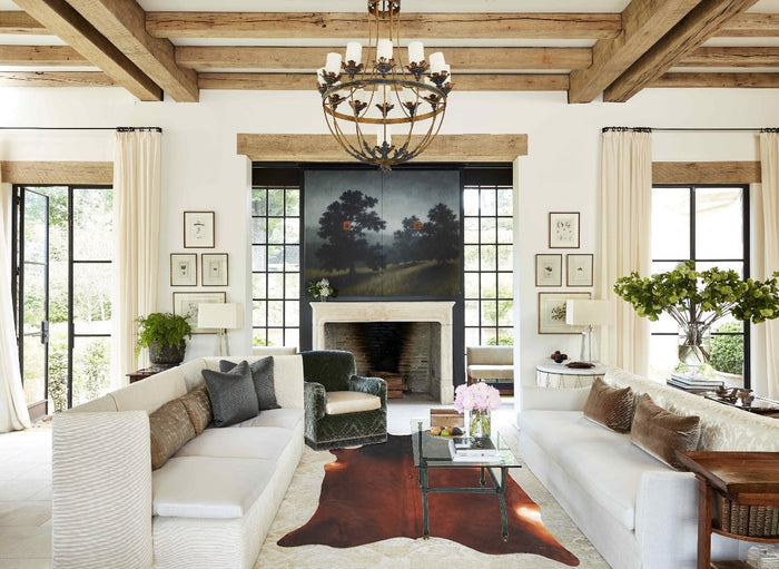 Brown with Red Cowhide Rug #B4107