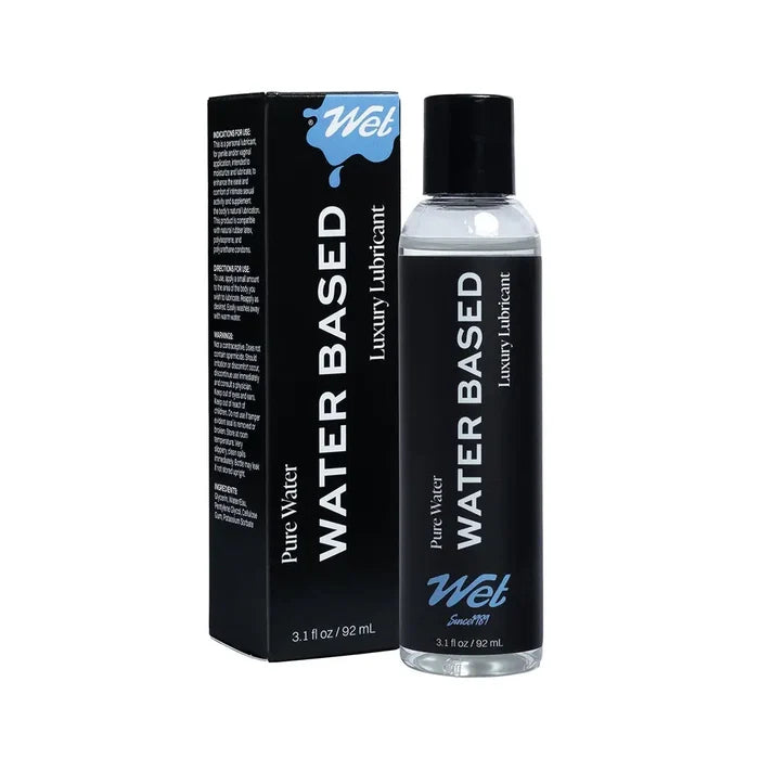 Wet® Lubricants Water Luxury Water-Based Lubricant – FDA Cleared Doctor Recommended 3.1 fl. oz.