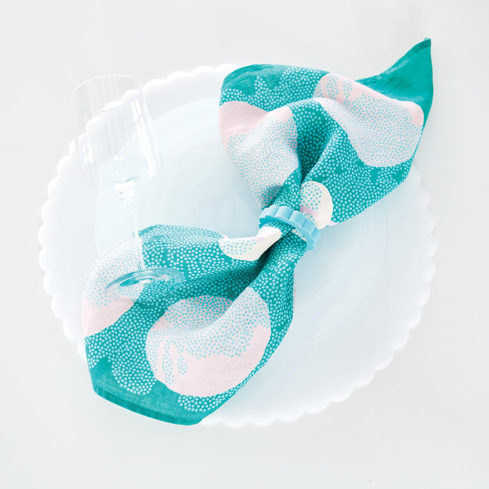 White Scalloped Acrylic 15" Placemat Set of 2
