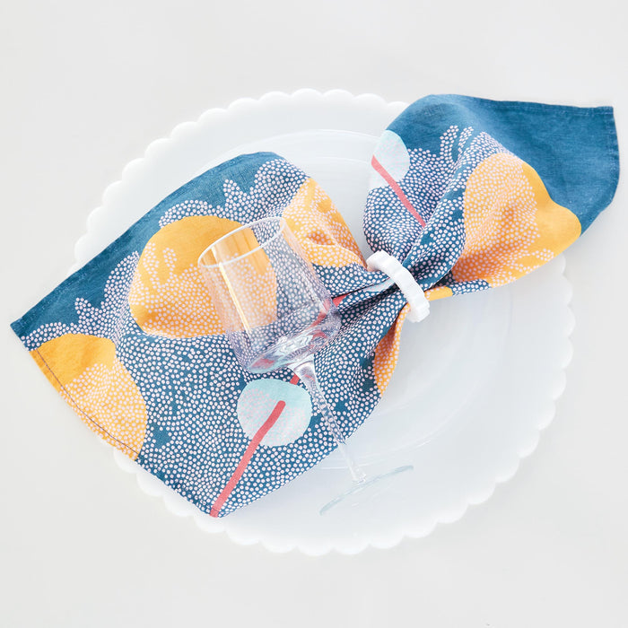 White Scalloped Acrylic 15" Placemat Set of 2