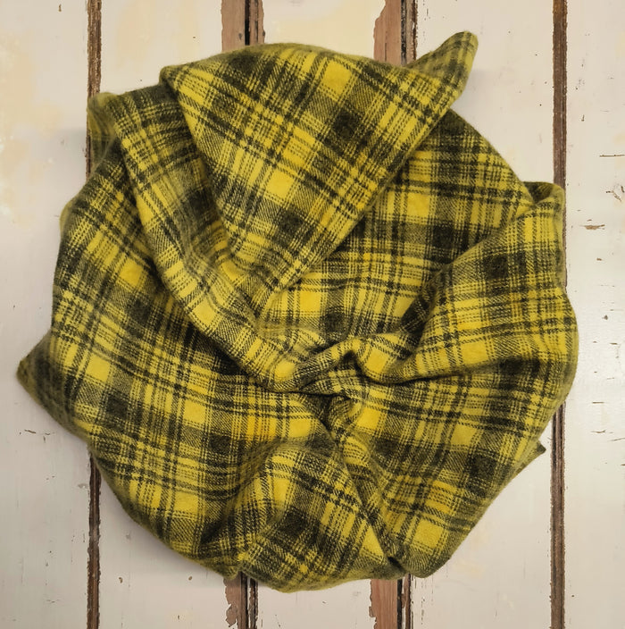 YELLOW Hand Dyed Plaid Wool (Medium)