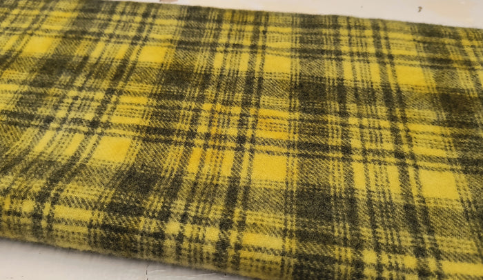 YELLOW Hand Dyed Plaid Wool (Medium)