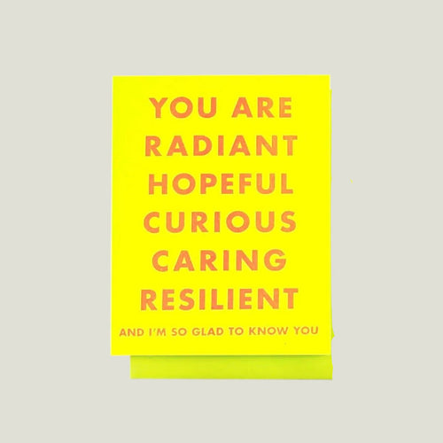 "You Are Radiant..." Gratitude Risograph Card