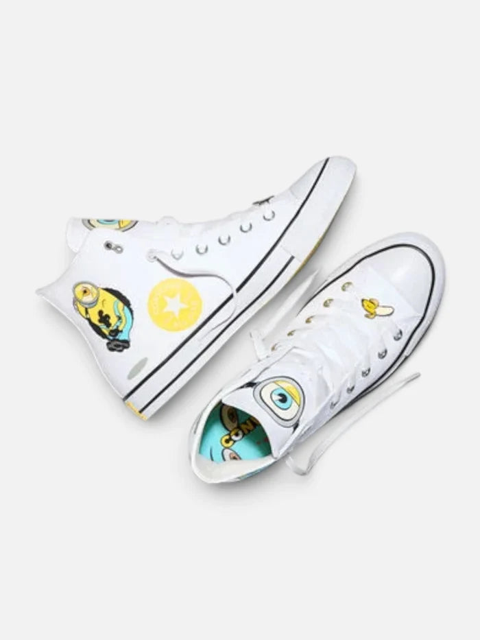 Zapatillas Converse Ctas Hi Minions Optical Blanco