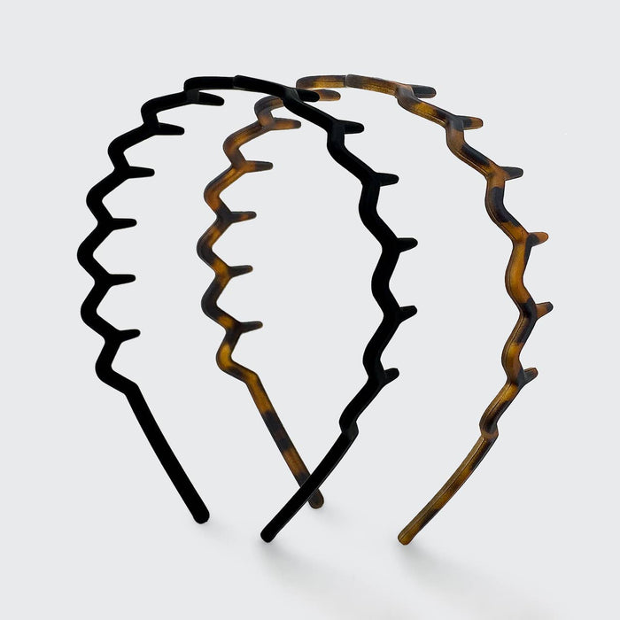 Zig Zag Headband 2pc - Black & Tort - Posh West Boutique