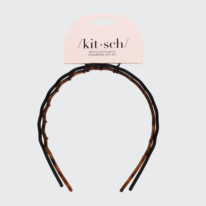 Zig Zag Headband 2pc - Black & Tort - Posh West Boutique